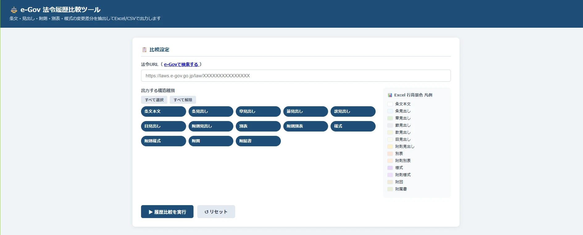 e-Gov Legal Amendment History Extraction Tool